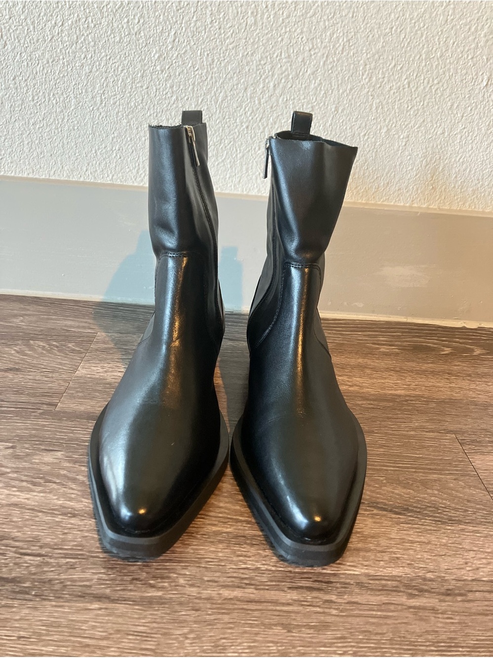 River Island Black Leather Ankle Boots